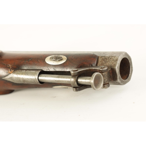 669 - J BLANCH, LONDON. A LATE 18TH/EARLY 19TH CENTURY OFFICER'S PERCUSSION PISTOL with octagonal sighted ... 