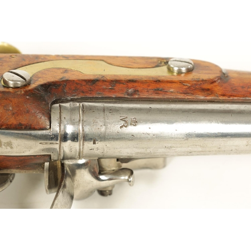 672 - A WILLIAM IV LATE NEW LAND PATTERN FLINTLOCK SERVICE PISTOL having a plain steel barrel and tang, bo... 