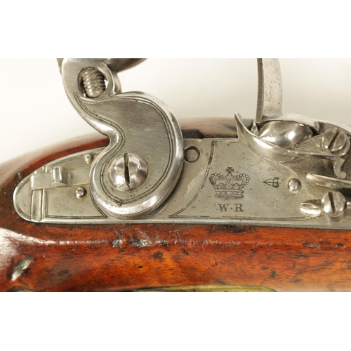 672 - A WILLIAM IV LATE NEW LAND PATTERN FLINTLOCK SERVICE PISTOL having a plain steel barrel and tang, bo... 