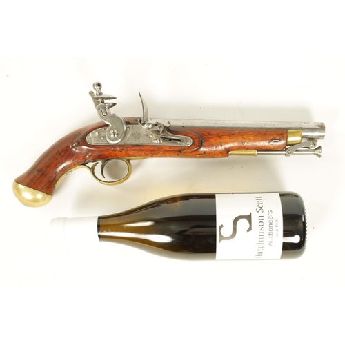 672 - A WILLIAM IV LATE NEW LAND PATTERN FLINTLOCK SERVICE PISTOL having a plain steel barrel and tang, bo... 