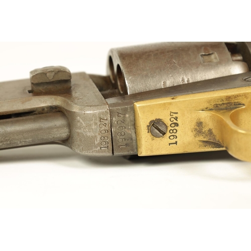 676 - A COLT 1851 MODEL NAVY PERCUSSION REVOLVER NO. 198927 the octagonal barrel with New-York address, si... 