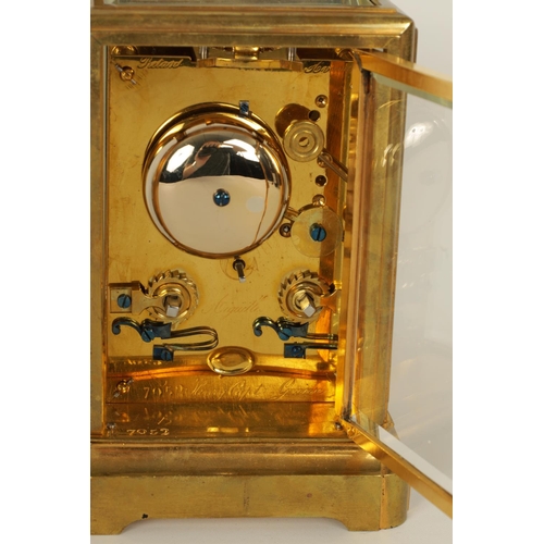 689 - HENRY CAPT, GENEVE. A RARE 19TH CENTURY STRIKING CARRIAGE CLOCK WITH RARE PIVOTED DETENT ESCAPEMENT ... 