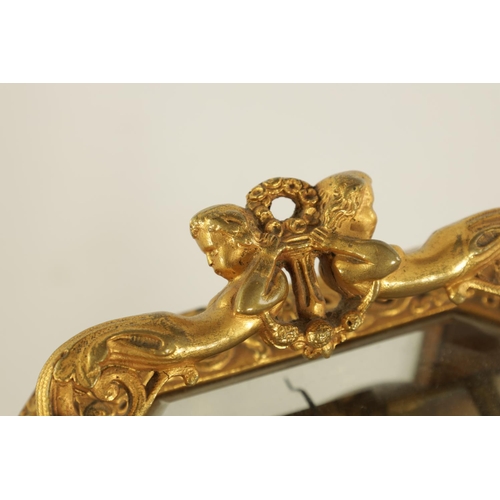 692 - HENRY MARC, PARIS. A MID 19TH CENTURY GILT BRASS FIGURAL CARRIAGE CLOCK with hinged reversed double-... 