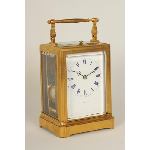 701 - ATT. PAUL GARNIER AND RETAILED BY DENT. A 19TH CENTURY FRENCH REPEATING CARRIAGE CLOCK WITH CHAFF-CU... 