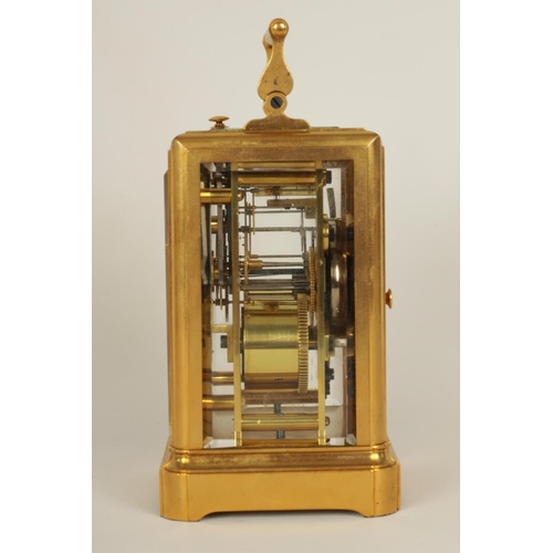 701 - ATT. PAUL GARNIER AND RETAILED BY DENT. A 19TH CENTURY FRENCH REPEATING CARRIAGE CLOCK WITH CHAFF-CU... 