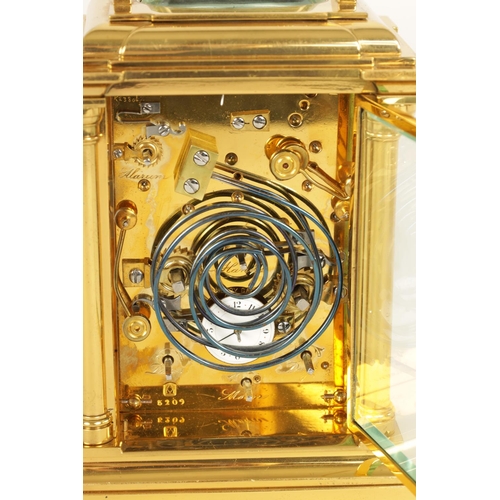 713 - MARGAINE. A FINE AND RARE 19TH CENTURY FRENCH GRAND SONNERIE CARRIAGE CLOCK WITH MOONPHASE AND CALEN... 