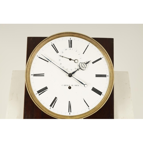 717 - J. KRALIK IN WIEN. A VIENNESE LATERNDLUHR STYLE MONTH DURATION REGULATOR WALL CLOCK the elegant arch... 