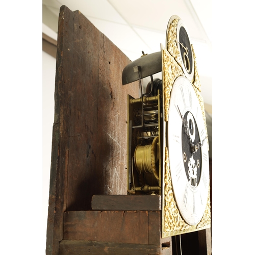 822 - DANIEL SEDDON, FRODSHAM. A MID 18TH CENTURY INLAID OAK THREE TRAIN EIGHT-DAY LONGCASE CLOCK the 12.5... 