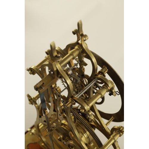 823 - JAMES CONDLIFF, LIVERPOOL. A FINE MID 19TH CENTURY ENGLISH BRASS GREAT-WHEEL SKELETON CLOCK WITH PAS... 