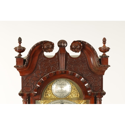 824 - AN EARLY 20TH CENTURY CHIPPENDALE STYLE MAHOGANY MINIATURE LONGCASE CLOCK the figured case with blin... 