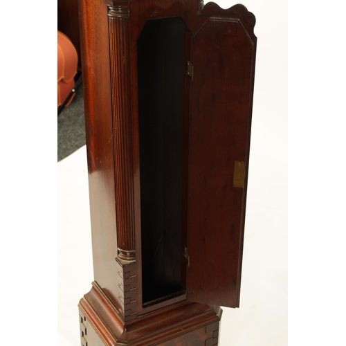 824 - AN EARLY 20TH CENTURY CHIPPENDALE STYLE MAHOGANY MINIATURE LONGCASE CLOCK the figured case with blin... 