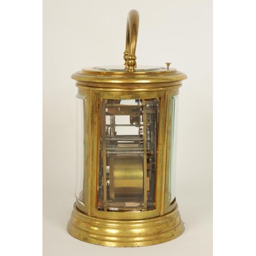 769 - DROCOURT. A 19TH CENTURY FRENCH OVAL CASED GRAND SONNERIE REPEATING CARRIAGE CLOCK the moulded brass... 