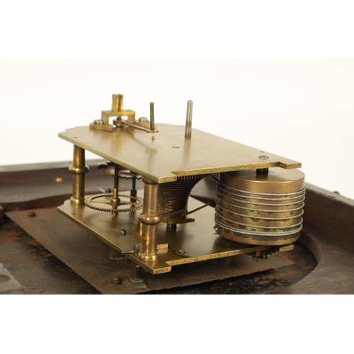 770 - JOYCE, WHITCHURCH. A MID 19TH CENTURY FUSEE RAILWAY CLOCK the figured mahogany case with scroll carv... 
