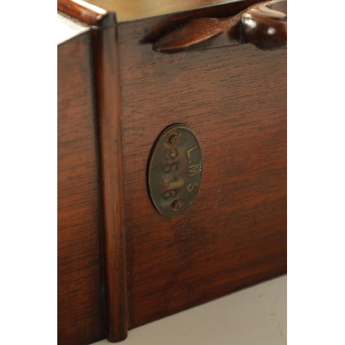 770 - JOYCE, WHITCHURCH. A MID 19TH CENTURY FUSEE RAILWAY CLOCK the figured mahogany case with scroll carv... 
