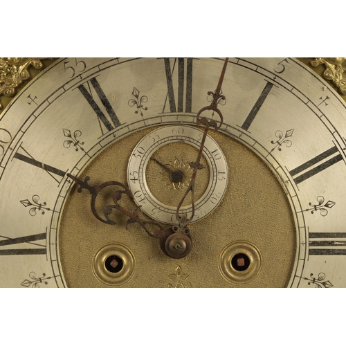 1004 - JEREMIAH HARBLEY, NORWICH. AN EARLY 18TH CENTURY 12Ó BRASS DIAL LONGCASE CLOCK MOVEMENT with wheatea... 