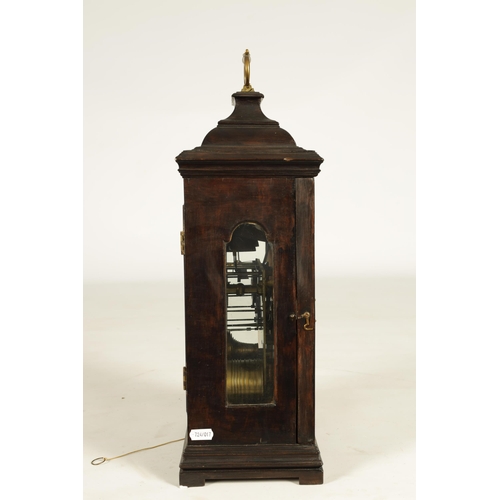 1013 - WILLIAM THOMPSON, CHESTER. A GEORGE II EBONISED PULL QUARTER REPEATING BRACKET CLOCK with inverted b... 