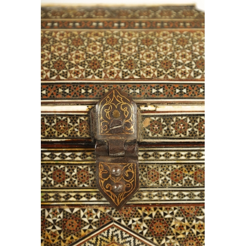 136 - A LATE 17TH CENTURY ANGLO PERSIAN SADELI GOLD AND IVORY INLAID TABLE CASKET with exceptional intrica... 