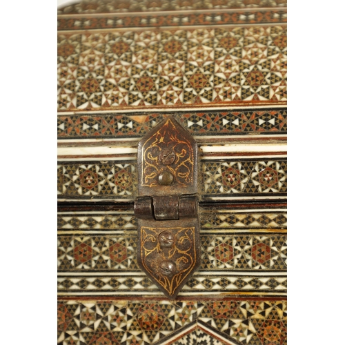 136 - A LATE 17TH CENTURY ANGLO PERSIAN SADELI GOLD AND IVORY INLAID TABLE CASKET with exceptional intrica... 