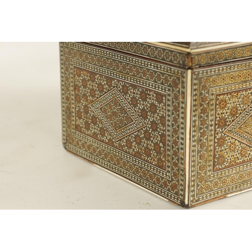 136 - A LATE 17TH CENTURY ANGLO PERSIAN SADELI GOLD AND IVORY INLAID TABLE CASKET with exceptional intrica... 