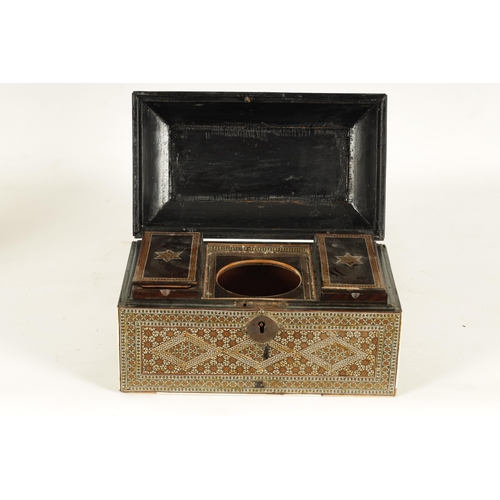 136 - A LATE 17TH CENTURY ANGLO PERSIAN SADELI GOLD AND IVORY INLAID TABLE CASKET with exceptional intrica... 