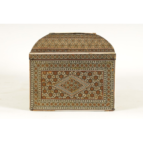 136 - A LATE 17TH CENTURY ANGLO PERSIAN SADELI GOLD AND IVORY INLAID TABLE CASKET with exceptional intrica... 