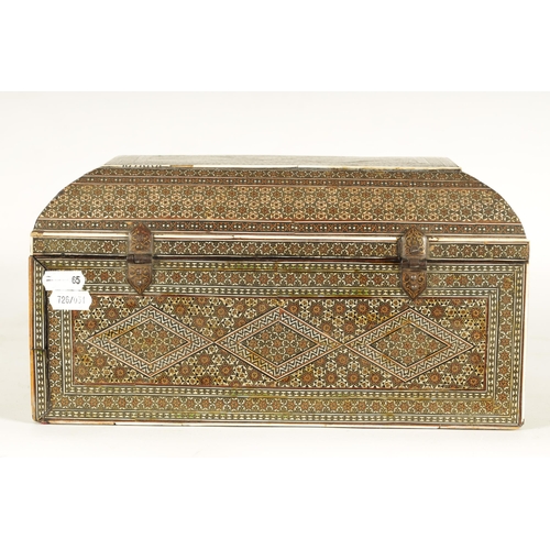 136 - A LATE 17TH CENTURY ANGLO PERSIAN SADELI GOLD AND IVORY INLAID TABLE CASKET with exceptional intrica... 