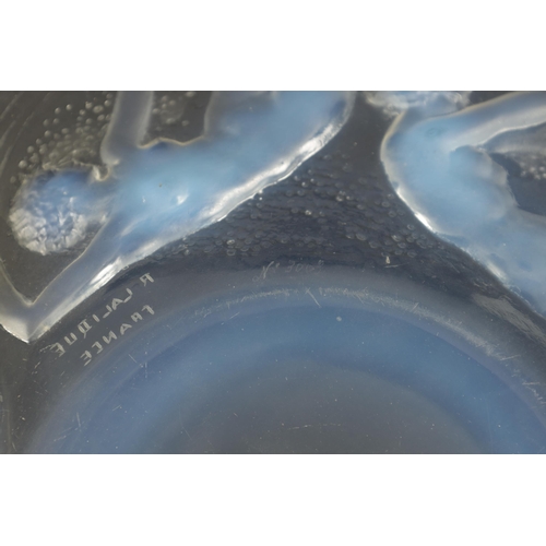 16 - A FRENCH RENE LALIQUE OPALESCENT MOULDED GLASS 'ONDINES' BOWL with etched signiature 'R. LALIQUE, FR... 