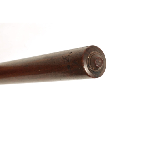 174 - A 19TH CENTURY CHINESE HARDWOOD TURNED ROLLER with ringed ends (23cm overall )