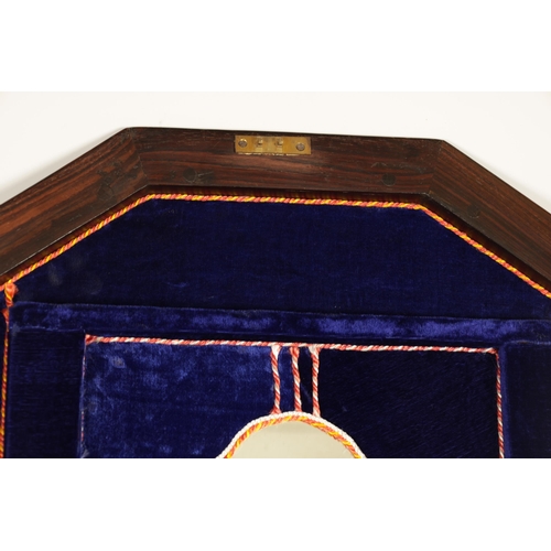 190 - A LARGE EARLY 20TH CENTURY ANGLO INDIAN DECAGONAL SHAPED MARQUETRY INLAID HARDWOOD CASKET finely inl... 