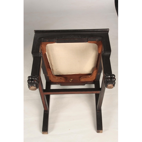 202 - A PAIR OF CHINESE HARDWOOD CHAIRS with carved pierced top rails above carved panelled backs and pad ... 