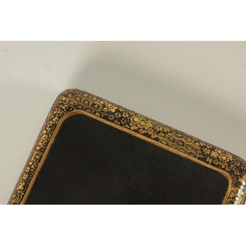 212 - A JAPANESE MEIJI PERIOD KOMAI STYLE RECTANGULAR DAMASCENES CIGARETTE CASE inlaid with a gold metal v... 