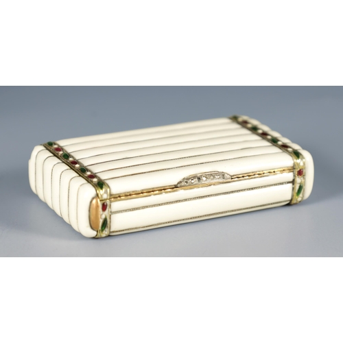 242 - AN EARLY 20TH CENTURY FABERGE SILVER GILT AND ENAMEL VESTA CASE, WORKMASTER HENRIK WIGSTROM having a... 