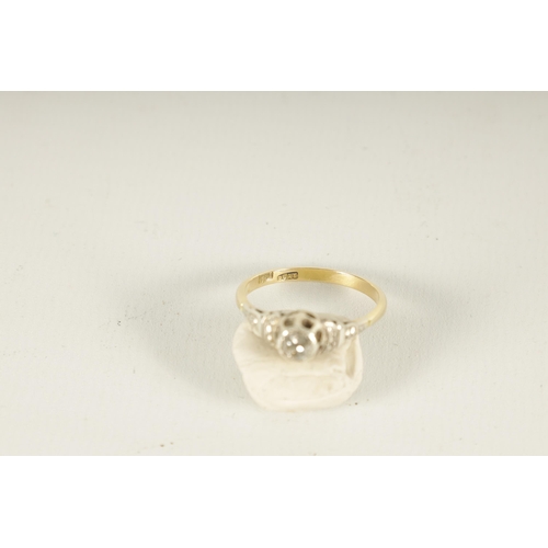 274 - A LADIES 18CT GOLD AND PLATINUM DIAMOND SOLITAIRE RING the 0.5ct old cut diamond set in an illusion ... 