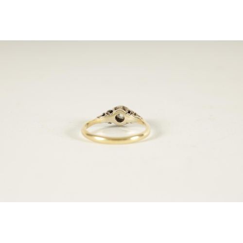 274 - A LADIES 18CT GOLD AND PLATINUM DIAMOND SOLITAIRE RING the 0.5ct old cut diamond set in an illusion ... 