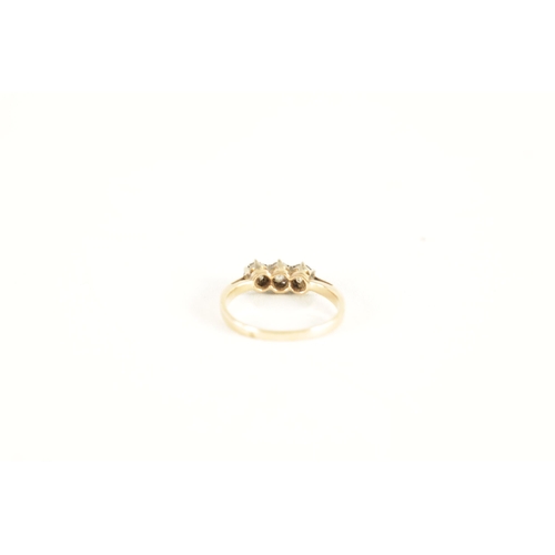 275 - A LADIES 9CT YELLOW GOLD THREE STONE DIAMOND RING app. 0.9ct in total, weight app 1.8g, size J/K