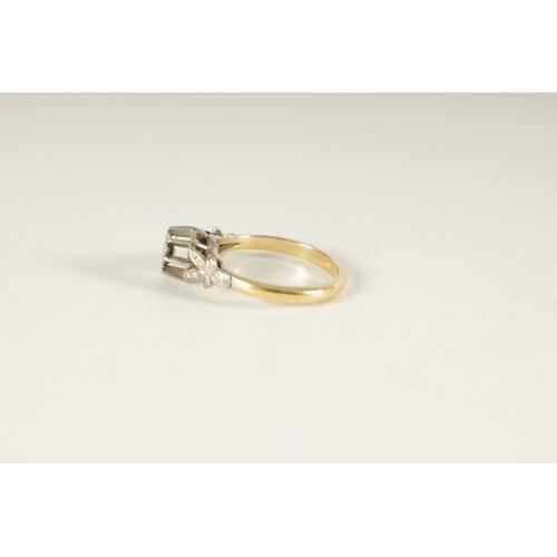 276 - AN 18CT YELLOW GOLD AND PLATINUM SOLITAIRE DIAMOND RING the brilliant cut diamond of good colour and... 