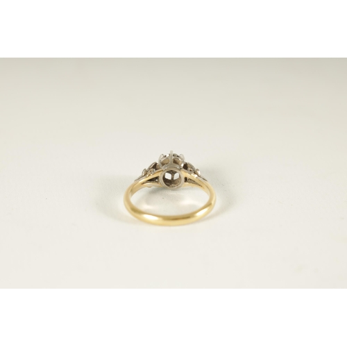 276 - AN 18CT YELLOW GOLD AND PLATINUM SOLITAIRE DIAMOND RING the brilliant cut diamond of good colour and... 