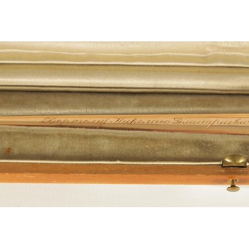 300 - A LATE 19TH CENTURY CASED FABERGE 14CT GOLD AND NEPHRITE PAPERKNIFE, WORKMASTER ERIK KOLLIN (1836 - ... 