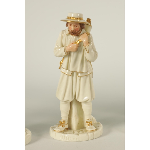 31 - A GROUP OF SIX LATE 19TH CENTURY HADLEY'S WORCESTER FIGURES FROM THE CRIES OF LONDON SERIES each cre... 