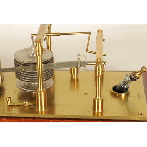 476 - A NEGRETTI & ZAMBRA MAHOGANY CASED BAROGRAPH having glazed lift off lid with bevelled glass panels o... 