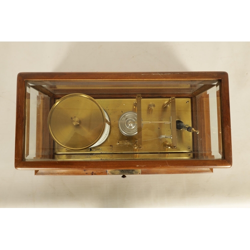 476 - A NEGRETTI & ZAMBRA MAHOGANY CASED BAROGRAPH having glazed lift off lid with bevelled glass panels o... 