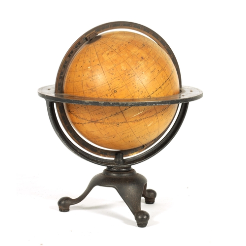 479 - A 20TH CENTURY EASTERN SCIENCE SUPPLY 8Ó CELESTIAL GLOBE with cast iron and bronze stand - stamped E... 