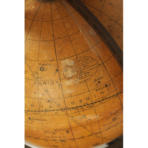 479 - A 20TH CENTURY EASTERN SCIENCE SUPPLY 8Ó CELESTIAL GLOBE with cast iron and bronze stand - stamped E... 