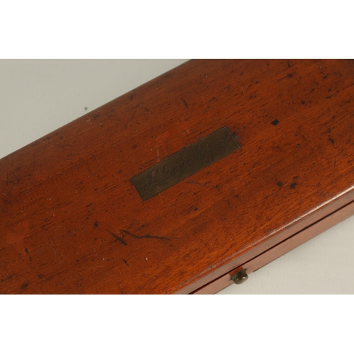 480 - A 19TH CENTURY MAHOGANY CASED SET OF SURGEONS SCALPALS with inset named plaque belonging to J.Gay, M... 