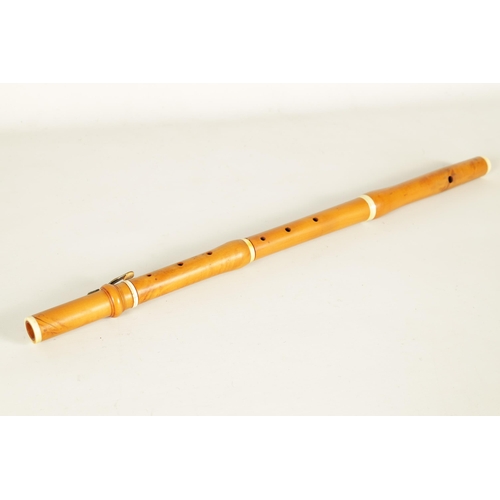 485 - A LATE 18TH CENTURY BOXWOOD AND IVORY CLASSICAL FLUTE BY GOULDING UK Ivory Act 2018 Exemption Submis... 