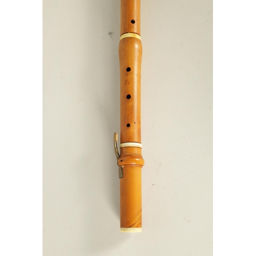 485 - A LATE 18TH CENTURY BOXWOOD AND IVORY CLASSICAL FLUTE BY GOULDING UK Ivory Act 2018 Exemption Submis... 