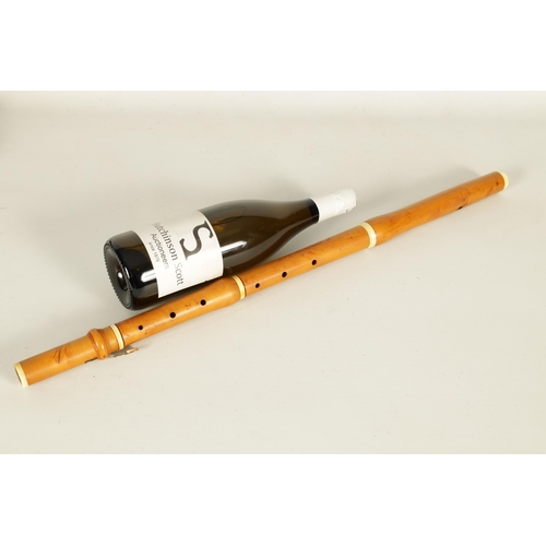 485 - A LATE 18TH CENTURY BOXWOOD AND IVORY CLASSICAL FLUTE BY GOULDING UK Ivory Act 2018 Exemption Submis... 