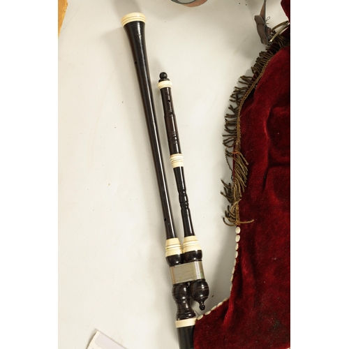 486 - A 19TH CENTURY ROSEWOOD IVORY AND BOXWOOD CABRETTE WIND INSTRUMENT BY BLANC UK Ivory Act 2018 Exempt... 