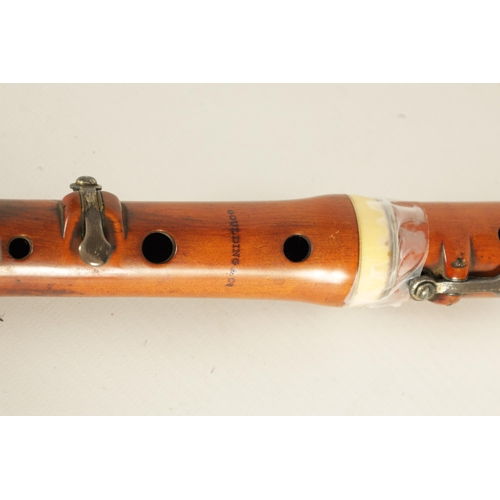 487 - AN EARLY 19TH CENTURY BAROQUE BOXWOOD AND IVORY FLUTE BY GOULDING, LONDON. UK Ivory Act 2018 Exempti... 