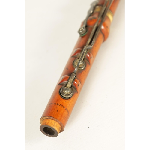 487 - AN EARLY 19TH CENTURY BAROQUE BOXWOOD AND IVORY FLUTE BY GOULDING, LONDON. UK Ivory Act 2018 Exempti... 